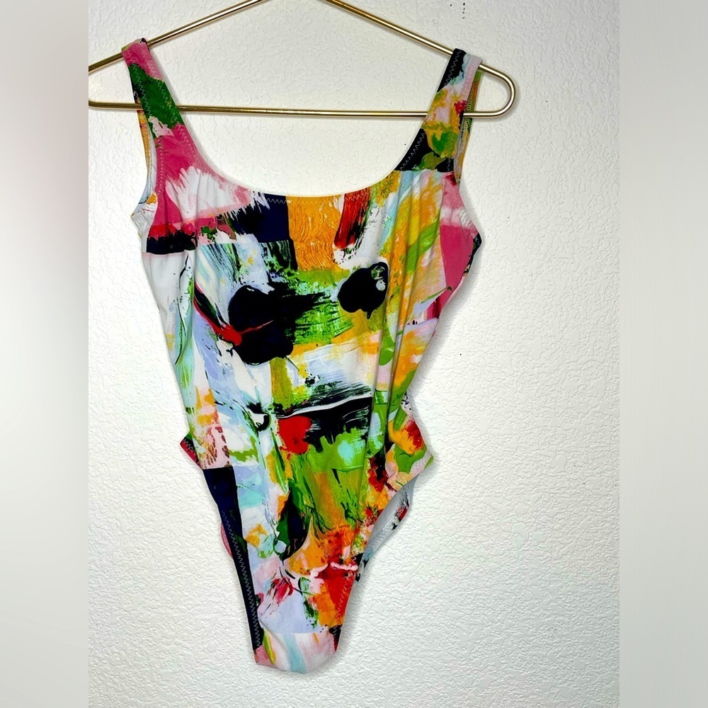 Norma Kamala swim one piece suit floral sz medium